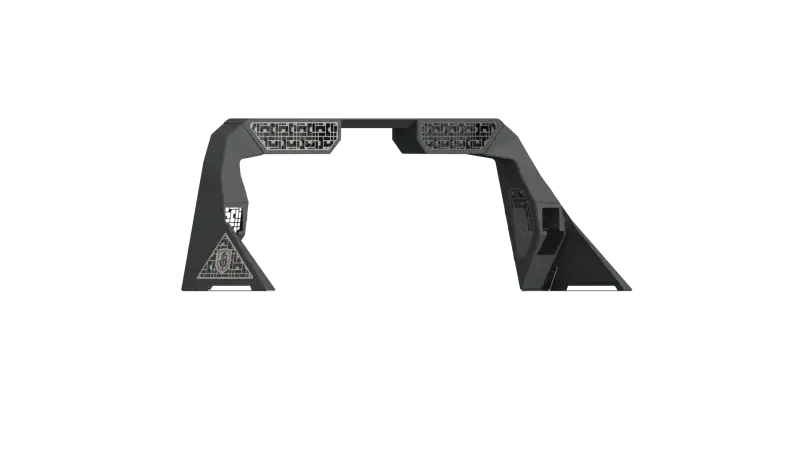 Road Armor 99-20 Ford F-250 iD Headache Rack w/Bedrail Pods/Dual 10in Pod/Brake Lamp Relief/iD - Raw