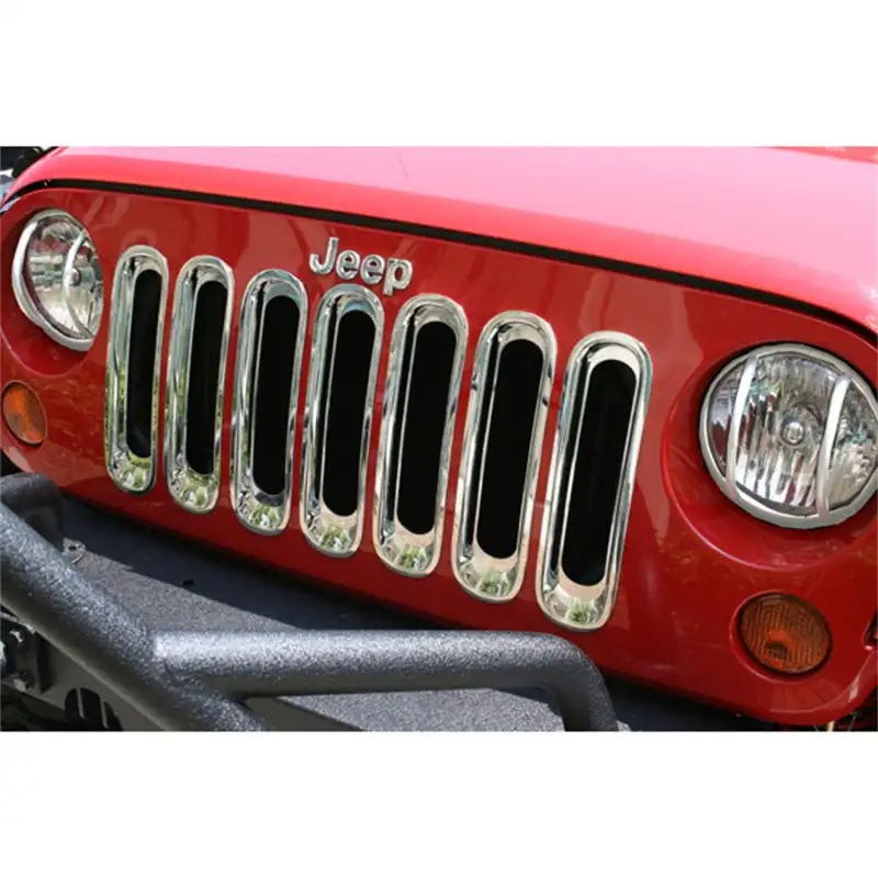 Rugged Ridge Grille Inserts Chrome Jeep Wrangler