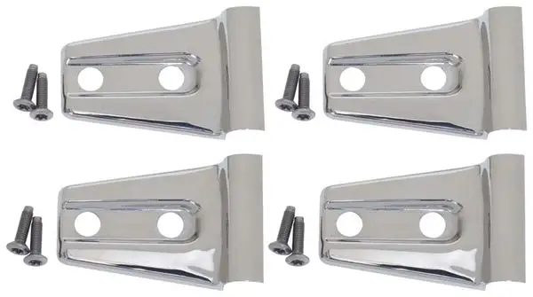 Jeep JK Door Hinge Overlays 4 Pieces 2 Door 07-18 Wrangler JK Polished Silver Kentrol - Kentrol - 30020