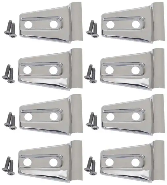Jeep JK Door Hinge Overlays 8 Pieces 4 Door 07-18 Wrangler JK Polished Silver Kentrol - Kentrol - 30021