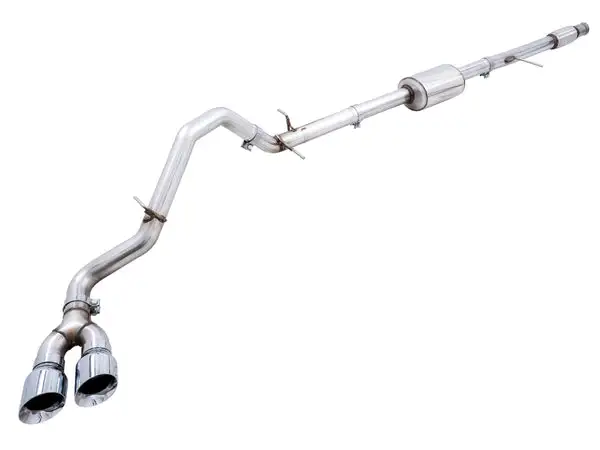 AWE Tuning 0FG Catback Dual Side Exit Exhaust for 4th Gen Silverado/Sierra 1500 5.3L (Flat Bumper) - Chrome Silver Tips (3015-22207)