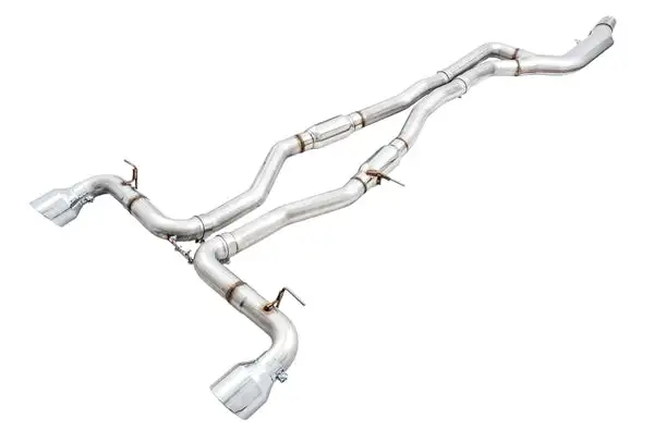 AWE Tuning Resonated Track Edition Exhaust for A90 Supra - 5" Chrome Silver Tips (3015-32116)