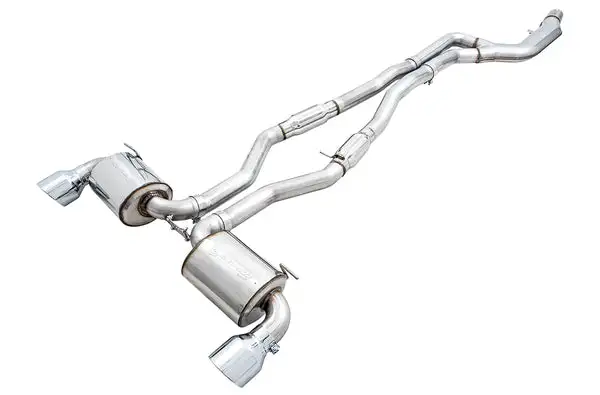 AWE Tuning Resonated Touring Edition Exhaust for A90 Supra - 5" Chrome Silver Tips (3015-32118)