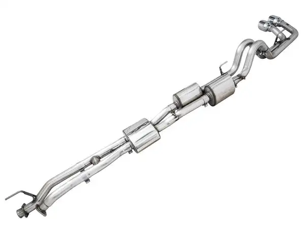 AWE Tuning 0FG Exhaust with BashGuard for 3rd Gen Tacoma - Dual Chrome Silver Tips (3015-32826)