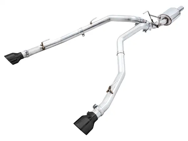 AWE Tuning 0FG Dual Rear Exit Catback Exhaust for 4th Gen RAM 1500 5.7L (with bumper cutouts) - Diamond Black Tips (3015-33004)