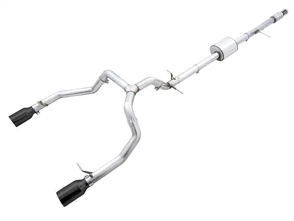 AWE Tuning 0FG Catback Split Rear Exit Exhaust for 4th Gen Silverado/Sierra 1500 5.3L (Flat Bumper) - Dual Diamond Black Tips (3015-33206)