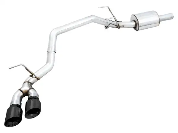 AWE Tuning 0FG Single Side Exit Catback Exhaust for 4th Gen RAM 1500 5.7L (without bumper cutouts) - Dual Diamond BlackTips (3015-33309)