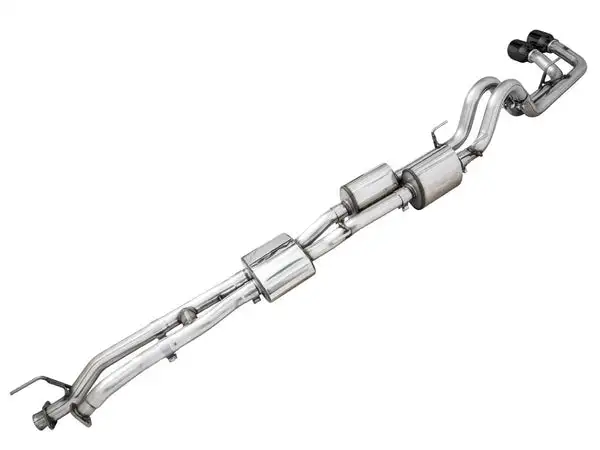 AWE Tuning 0FG Exhaust with BashGuard for 3rd Gen Tacoma - Dual Diamond Black Tips (3015-33826)