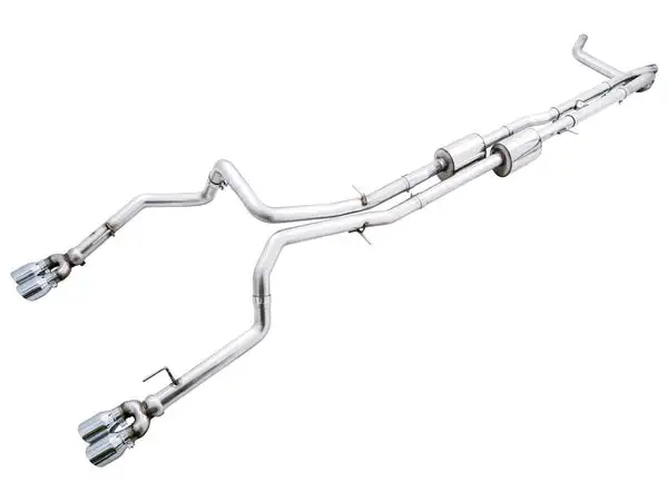 AWE Tuning 0FG Catback Exhaust for Silverado ZR2/Sierra AT4X - Quad Chrome Silver Tips (3015-42284)