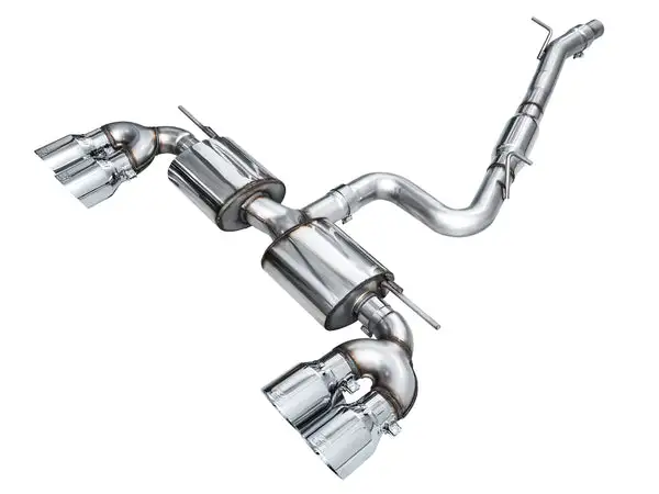 AWE Tuning MK8 Volkswagen Golf R 3in Touring Edition Quad Exhaust - Chrome Silver Tips (3015-42658)