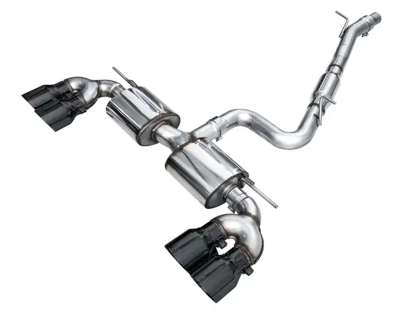 AWE Tuning MK8 Volkswagen Golf R 3in Touring Edition Quad Exhaust - Diamond Black Tips (3015-43658)