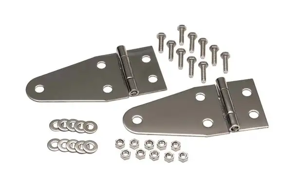 Jeep CJ/YJ Hood Hinge Pair 55-95 CJ and Wrangler YJ Polished Silver Kentrol - Kentrol - 30402