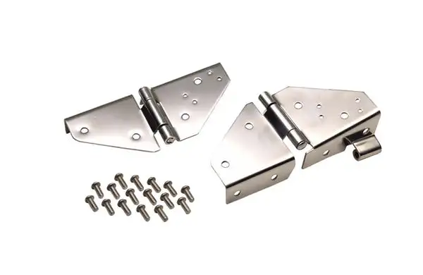 Jeep CJ/YJ Windshield Hinge Pair 76-95 CJ and Wrangler YJ Polished Silver Kentrol - Kentrol - 30403