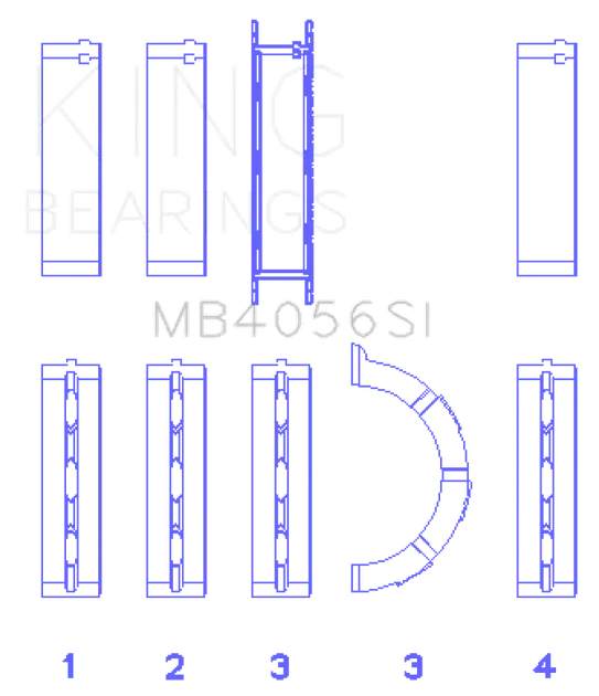 King 97-07 Ford 2.5L/2.9L/3.0L (Size STD) Main Bearing Set