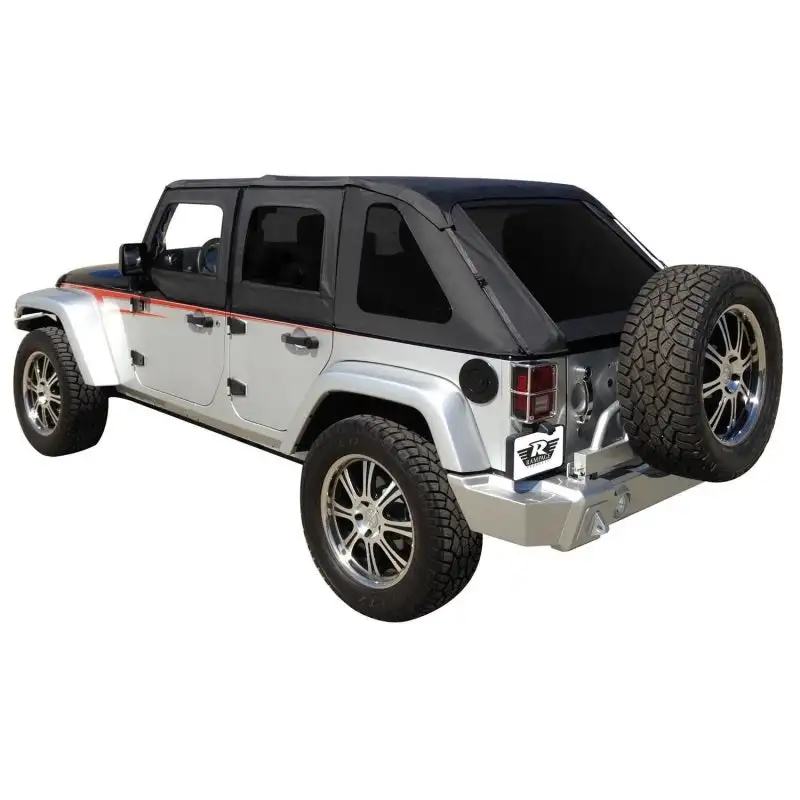 Rampage Jeep Wrangler(JK) Unlimited Frameless Soft Top Kit - Black Diamond