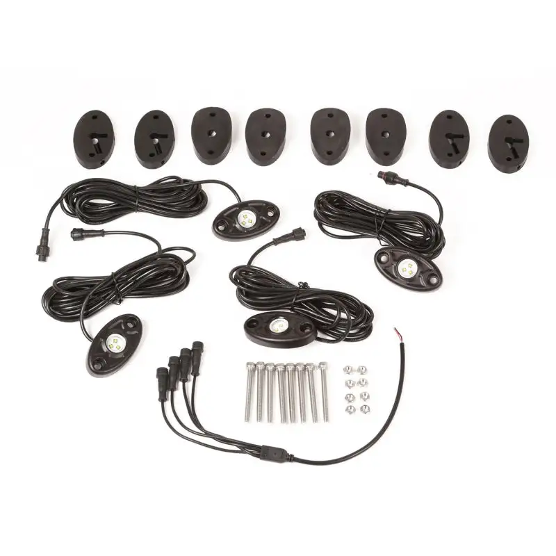 Rugged Ridge Jeep Wrangler JK White 4-Piece LED Rock Light Kit