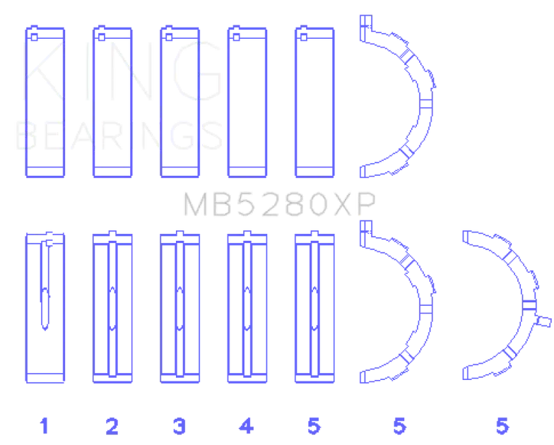 King Ford Prod. V8 4.6L/5.4L (Size .026) Performance Main Bearing Set