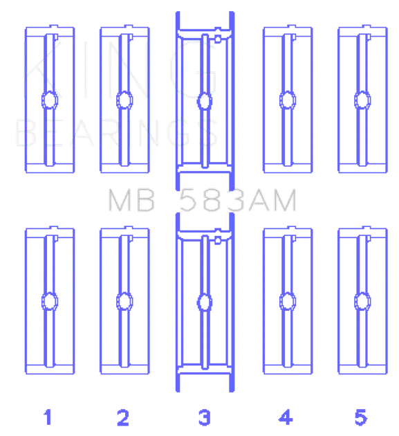 King Ford 239/256/272/292 Crankshaft Main Bearing Set