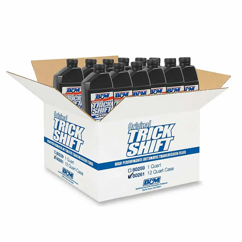 B&M Trick Shift Automatic Transmission Fluid - Case of 12 Quart Bottles - 80261