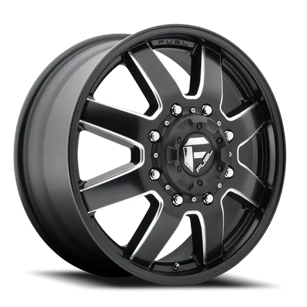 Dually Wheels 24X8.3 Maverick Dually D538 8 On 200 Black Milled 142 Bore 105 Offset 7 Spoke Front Dually Fuel Off Road Wheels - D538248292