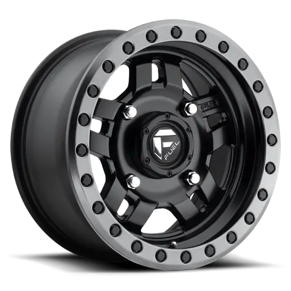 Aluminum Wheels 14X7 Anza UTV D557 4 On 110 Matte Black Beadlock 79.4 Bore 13 Offset 5 Spoke Fuel Off Road Wheels - D5571470A444
