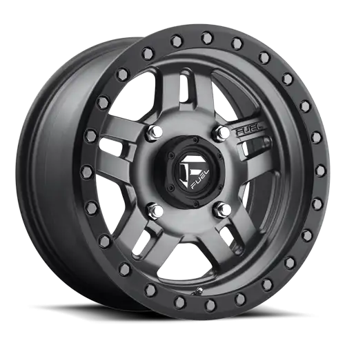 Aluminum Wheels 15X7 Anza UTV D558 4 On 136 Matte Anthracite Gray Black Ring 110.2 Bore 13 Offset 5 Spoke Fuel Off Road Wheels - D5581570A644