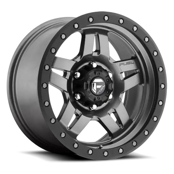 Aluminum Wheels 17X8.5 Anza D558 5 On 139.7 Matte Gunmetal Gray 78.1 Bore -6 Offset 5 Spoke Fuel Off Road Wheels - D55817858545