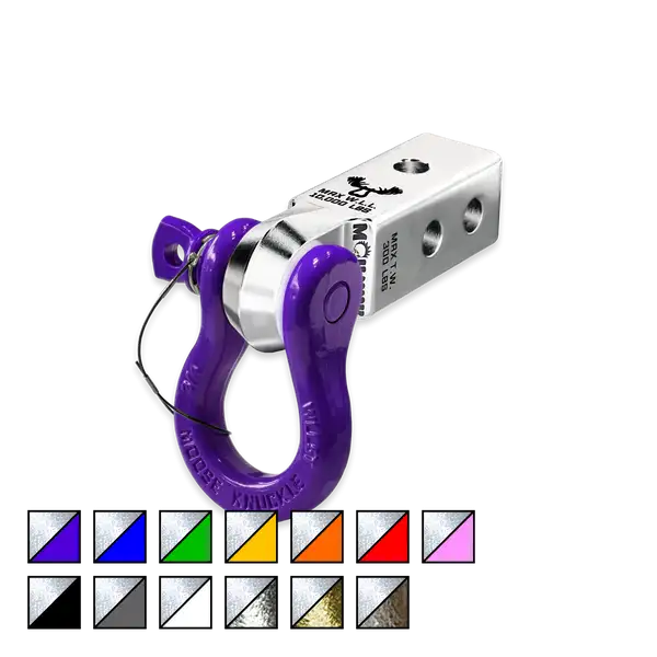 B'oh 3/4 Spin Pin Shackle and Mohawk 2.0 Receiver Combo Atomic Silver / Grape Escape Moose Knuckle Offroad - Moose Knuckle Offroad - FN000034-001