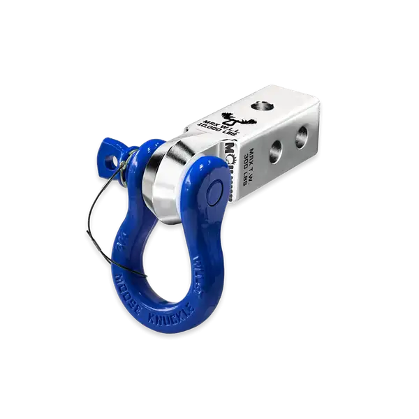 B'oh 3/4 Spin Pin Shackle and Mohawk 2.0 Receiver Combo Atomic Silver / Blue Balls Moose Knuckle Offroad - Moose Knuckle Offroad - FN000034-002