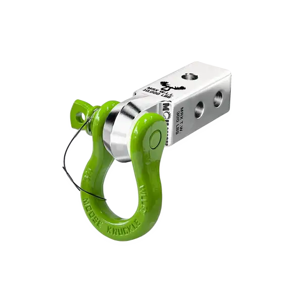B'oh 3/4 Spin Pin Shackle and Mohawk 2.0 Receiver Combo Atomic Silver / Sublime Green Moose Knuckle Offroad - Moose Knuckle Offroad - FN000034-003