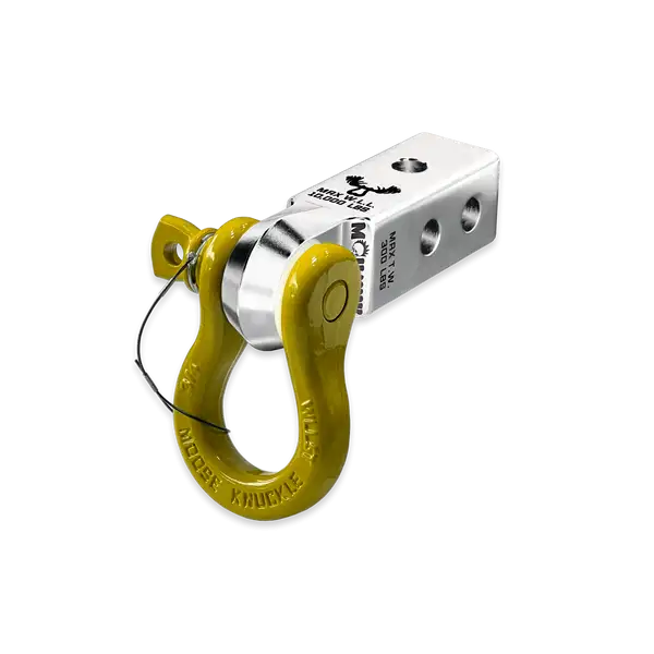 B'oh 3/4 Spin Pin Shackle and Mohawk 2.0 Receiver Combo Atomic Silver / Detonator Yellow Moose Knuckle Offroad - Moose Knuckle Offroad - FN000034-004