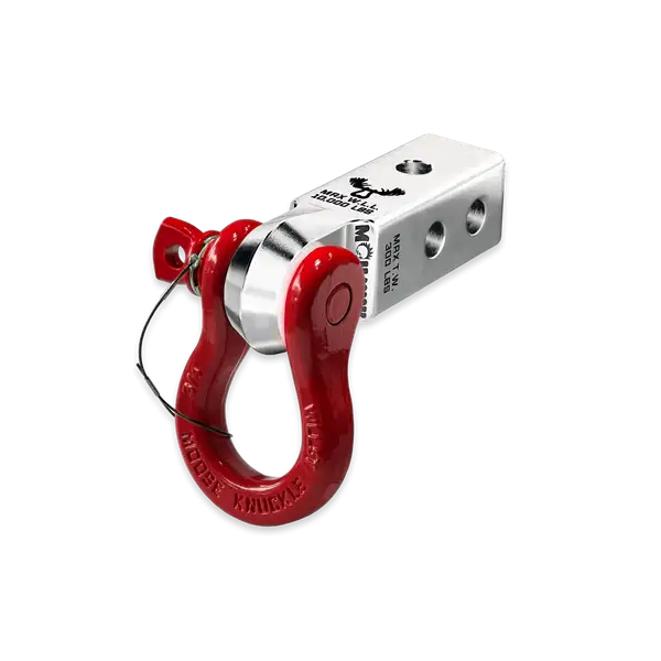 B'oh 3/4 Spin Pin Shackle and Mohawk 2.0 Receiver Combo Atomic Silver / Flame Red Moose Knuckle Offroad - Moose Knuckle Offroad - FN000034-006
