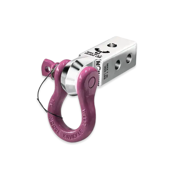 B'oh 3/4 Spin Pin Shackle and Mohawk 2.0 Receiver Combo Atomic Silver / Pretty Pink Moose Knuckle Offroad - Moose Knuckle Offroad - FN000034-007