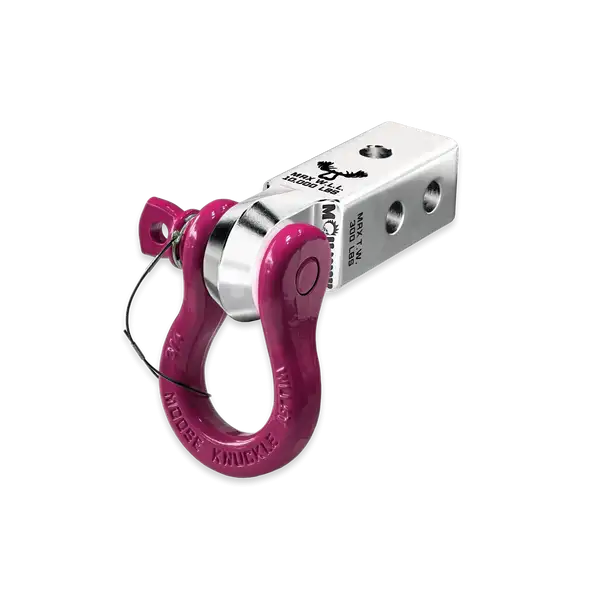 B'oh 3/4 Spin Pin Shackle and Mohawk 2.0 Receiver Combo Atomic Silver / Pogo Pink Moose Knuckle Offroad - Moose Knuckle Offroad - FN000034-008