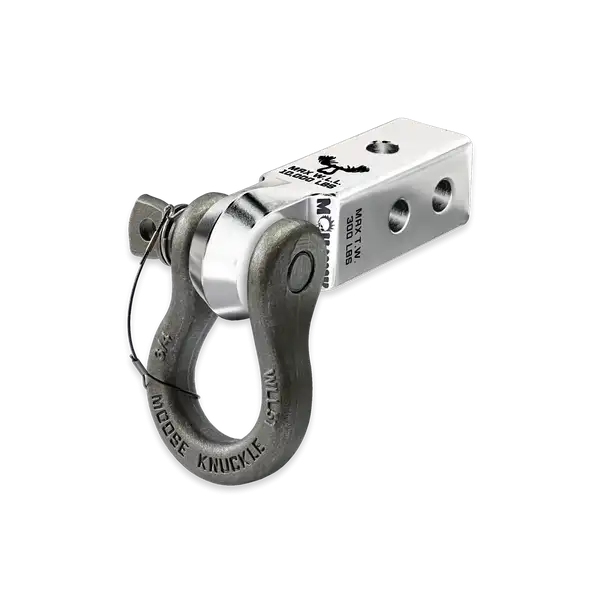 B'oh 3/4 Spin Pin Shackle and Mohawk 2.0 Receiver Combo Atomic Silver / Raw Dog Moose Knuckle Offroad - Moose Knuckle Offroad - FN000034-014