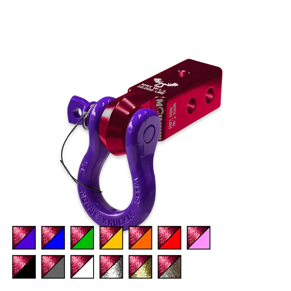 B'oh 3/4 Spin Pin Shackle and Mohawk 2.0 Receiver Combo Red Rum / Grape Escape Moose Knuckle Offroad - Moose Knuckle Offroad - FN000035-001