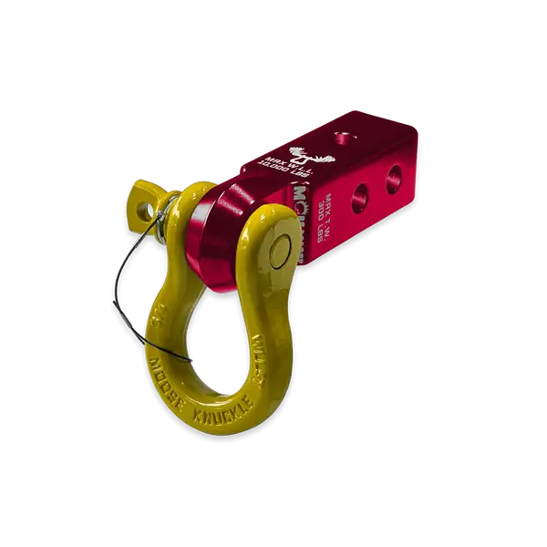 B'oh 3/4 Spin Pin Shackle and Mohawk 2.0 Receiver Combo Red Rum / Detonator Yellow Moose Knuckle Offroad - Moose Knuckle Offroad - FN000035-004