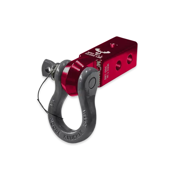 B'oh 3/4 Spin Pin Shackle and Mohawk 2.0 Receiver Combo Red Rum / Gun Gray Moose Knuckle Offroad - Moose Knuckle Offroad - FN000035-010