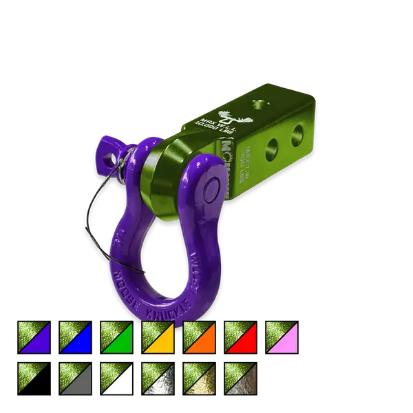 B'oh 3/4 Spin Pin Shackle and Mohawk 2.0 Receiver Combo Bean Green / Grape Escape Moose Knuckle Offroad - Moose Knuckle Offroad - FN000037-001