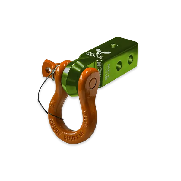 B'oh 3/4 Spin Pin Shackle and Mohawk 2.0 Receiver Combo Bean Green / Obscene Orange Moose Knuckle Offroad - Moose Knuckle Offroad - FN000037-005