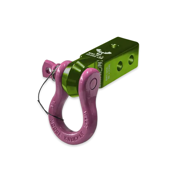 B'oh 3/4 Spin Pin Shackle and Mohawk 2.0 Receiver Combo Bean Green / Pretty Pink Moose Knuckle Offroad - Moose Knuckle Offroad - FN000037-007