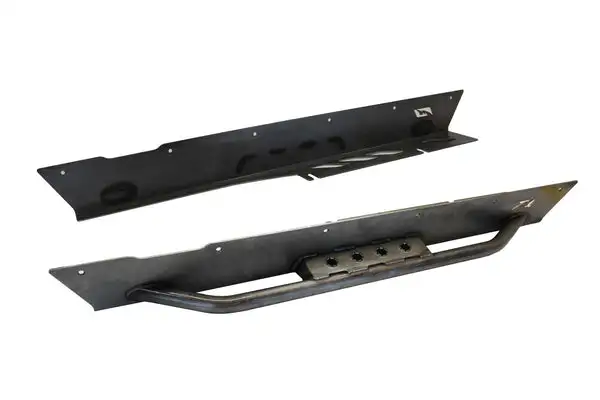 Jeep TJ Unlimited Rocker Guards Between Facotry Flares 04-06 Wrangler TJ Unlimited Bare Steel Motobilt - MB1060-S - Motobilt