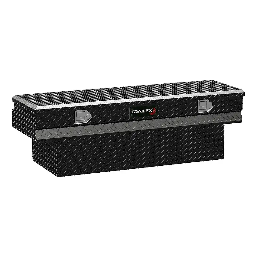 Notched Chest Sgl Lid Dia Tread Black Pwdr Ctd Alum 59x19.25x17.5