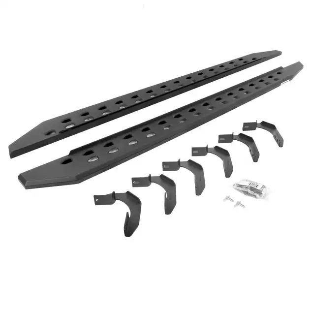 Go Rhino 04-14 Ford F-150 Super Crew 4DR RB20 Slim Running Boards Kit (Incl. Brackets) - Tex. Blk