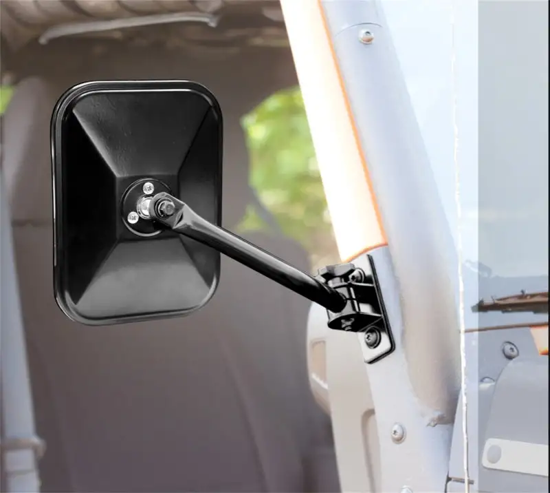 Rugged Ridge TJ JK Black Rectangular Quick Release Mirrors
