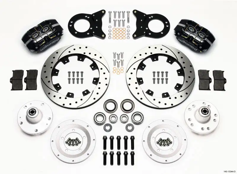 Wilwood Dynapro Dust-Boot Front Kit 12.19in Drilled 1965-1969 Mustang Disc & Drum Spindle