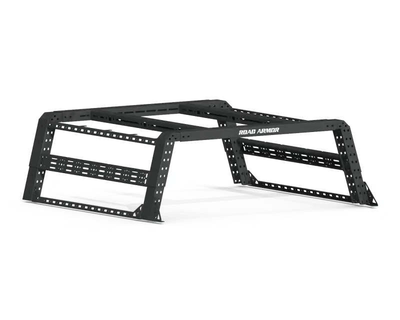 Road Armor Universal 5-1/2-6ft Beds TRECK Adj Bed Rack w/Strap/Up/Low Rails - Tex Blk (w/o Brackets)