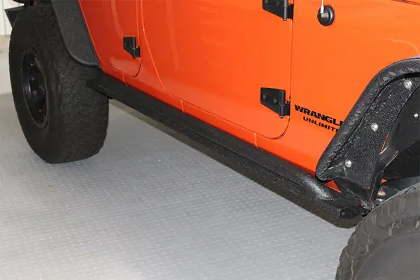 Jeep JK Rock Slider 07-18 Wrangler JK 4 Door Rubicon Steel Black Textured Powdercoat Fishbone Offroad - Fishbone Offroad - FB23011