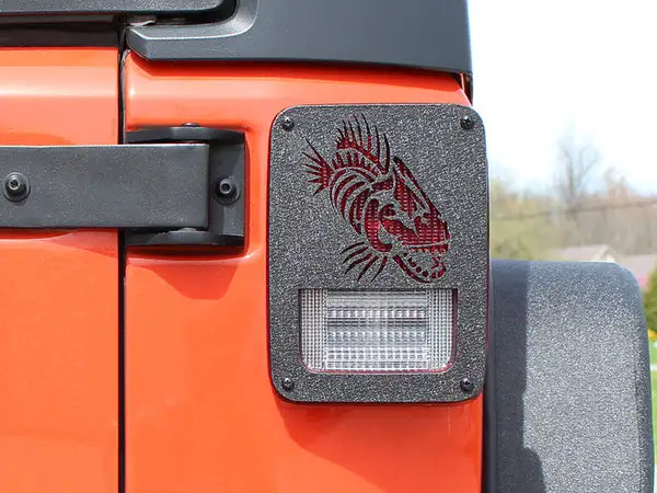 Jeep JK Tail Light Covers 07-18 Wrangler JK Black Textured Powdercoat Fishbone Offroad - Fishbone Offroad - FB31043