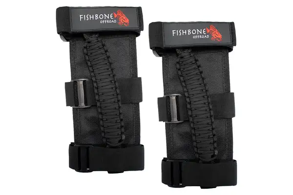 Paracord Grab Handles w/Three Straps Black Fishbone Offroad - Fishbone Offroad - FB55279